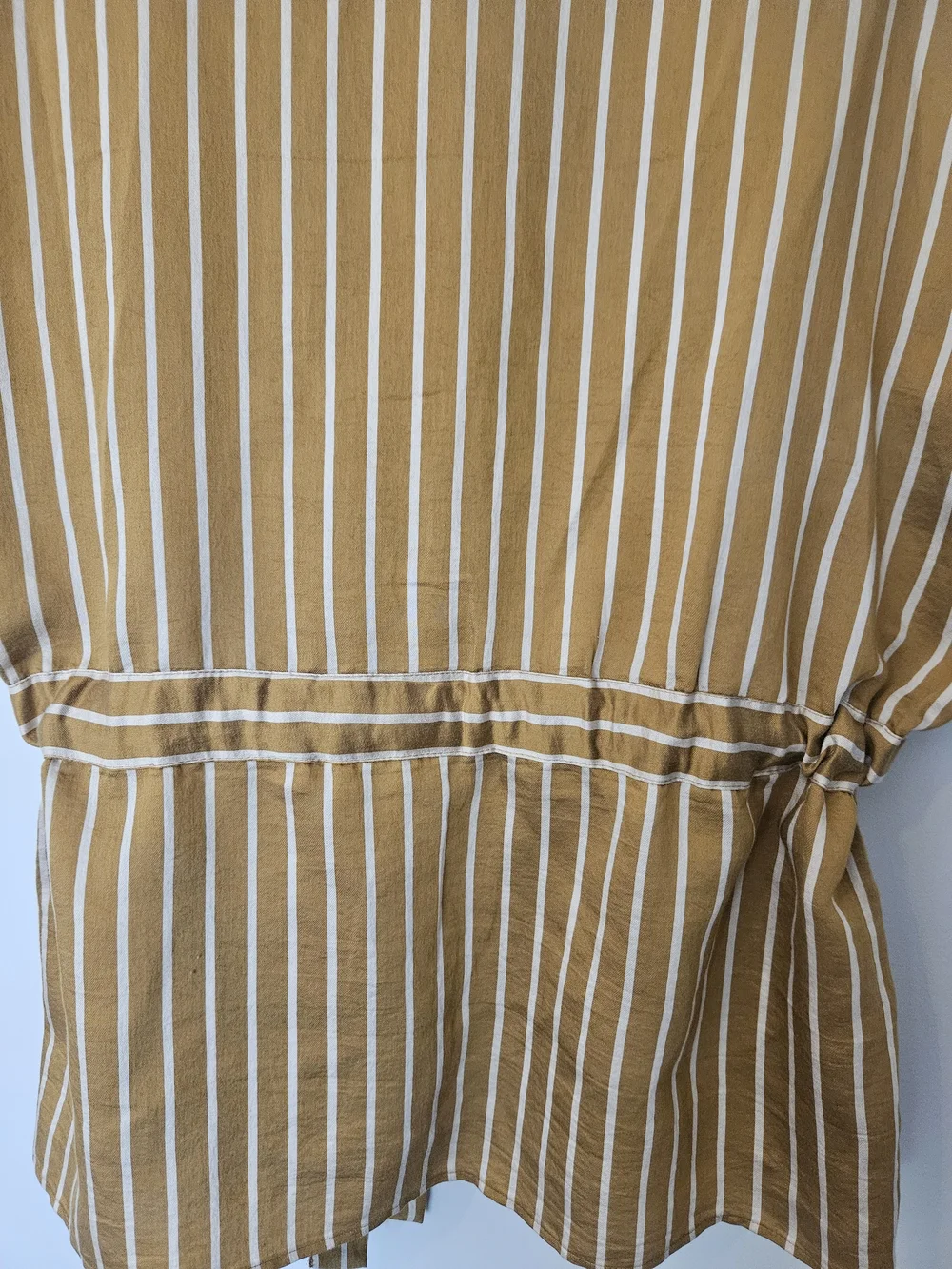 ZARA WOMAN Striped Cinch-Waist Button Shirt - Picture 7 of 14